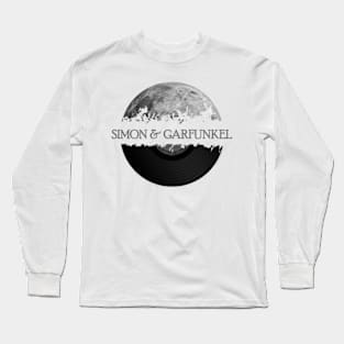 Simon and Garfunkel moon vinyl Long Sleeve T-Shirt